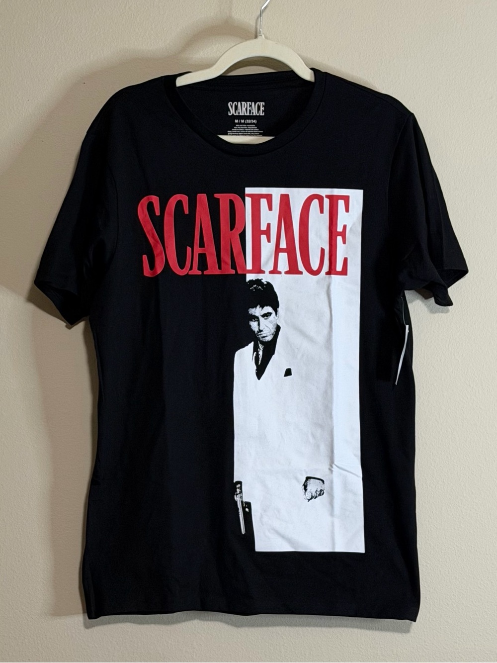 Scarface Short Sleeve Graphic Tee — Black with Red Logo